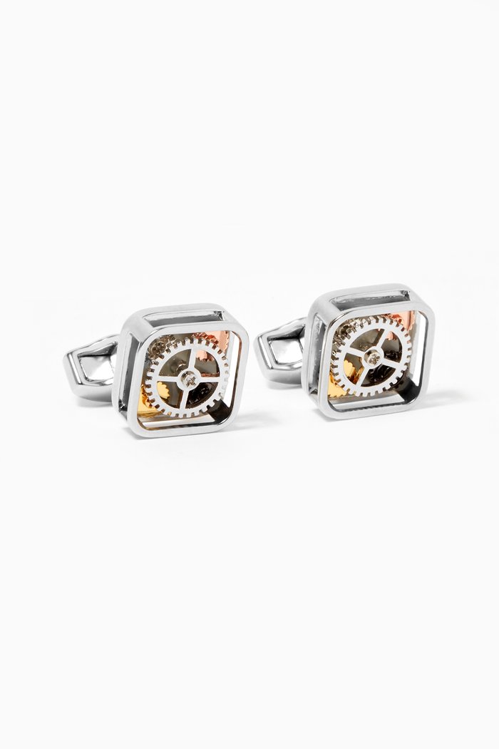 

Pop Gears Cufflinks l in Rhodium, Silver