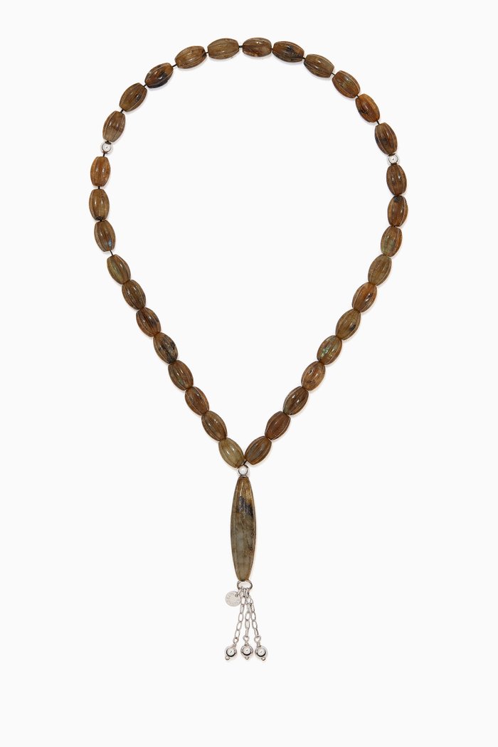 Scalloped Worry Beads in Labradorite, Brown