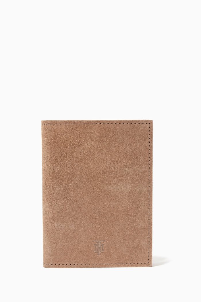 

Passport Cover in Suede Leather, Brown