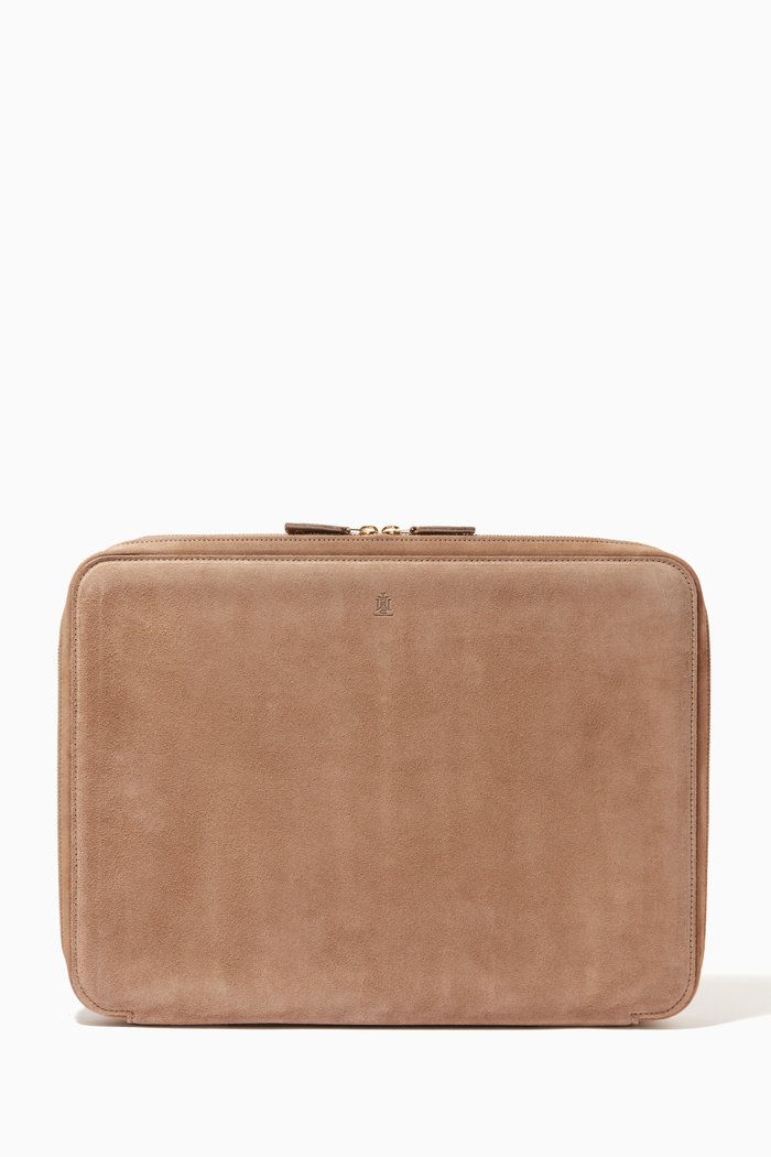 

Laptop Case 15" in Suede Leather, Brown
