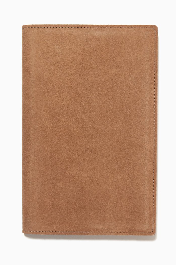 

Large Notebook Cover in Suede Leather, Brown