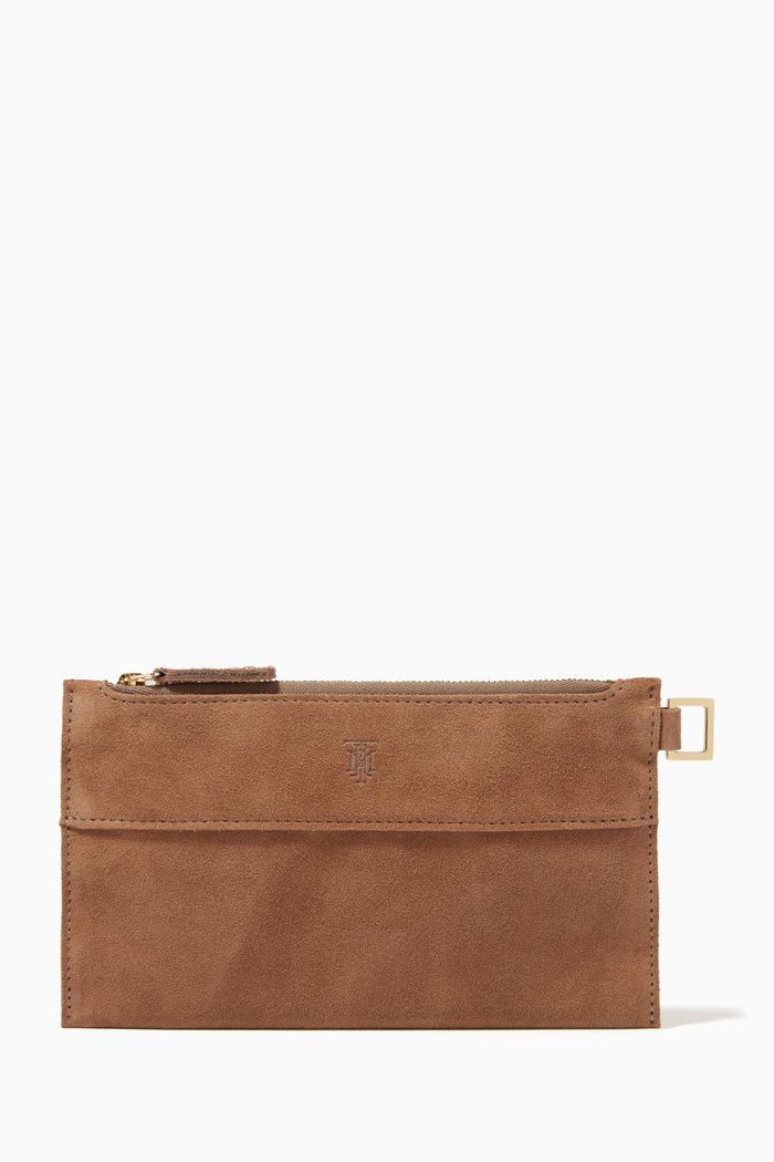

Nomad Small Pouch in Suede Leather, Brown