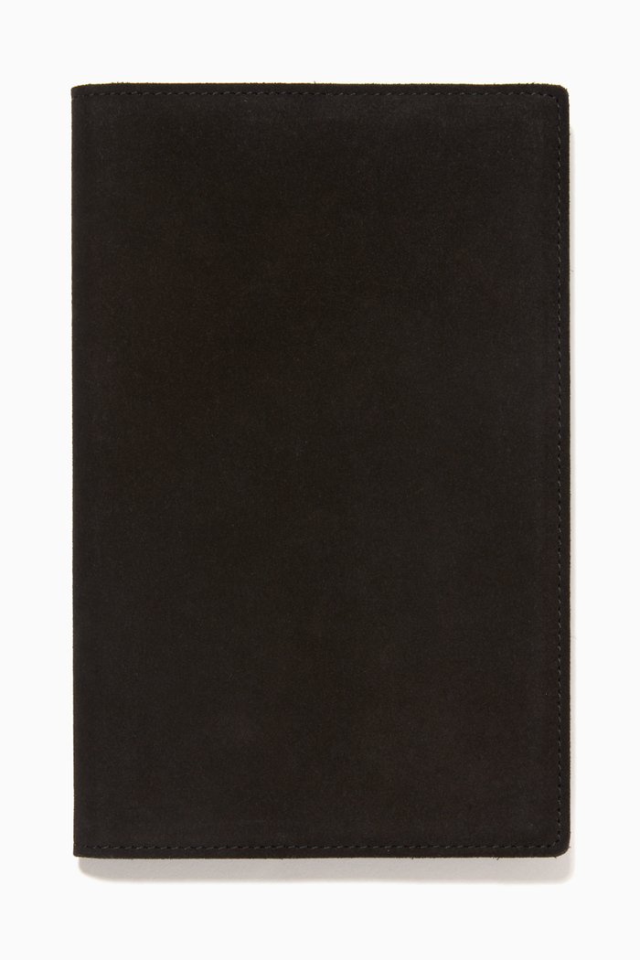 

Large Notebook Cover in Suede Leather, Black