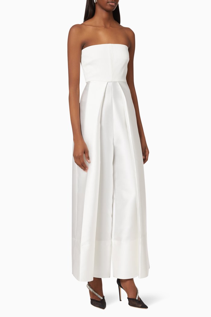 

Alden Pleated Jumpsuit, White