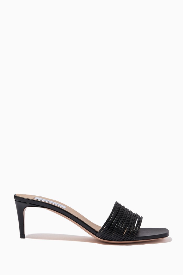 Don't Lace Me Up Sandals in Eco Nappa, Black