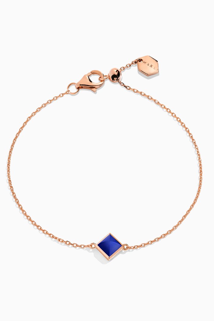 

Cleo Pyramid Bracelet with Lapis Lazuli in 18kt Rose Gold