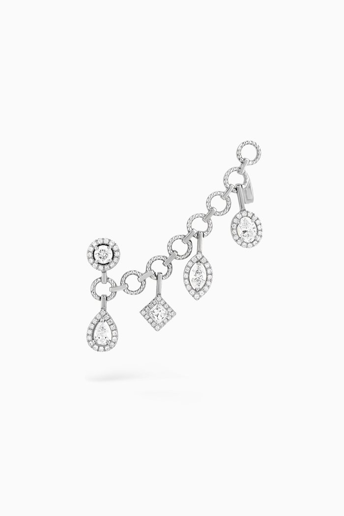 

Rock Diamond Sway Cuff Single Earring in 18kt White Gold, Silver