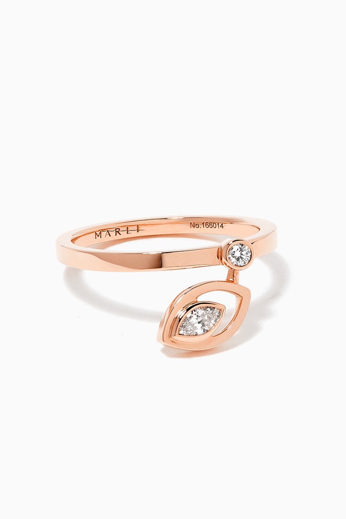 

Rock Blossom Marquise Charm Diamond Ring in 18kt Rose Gold