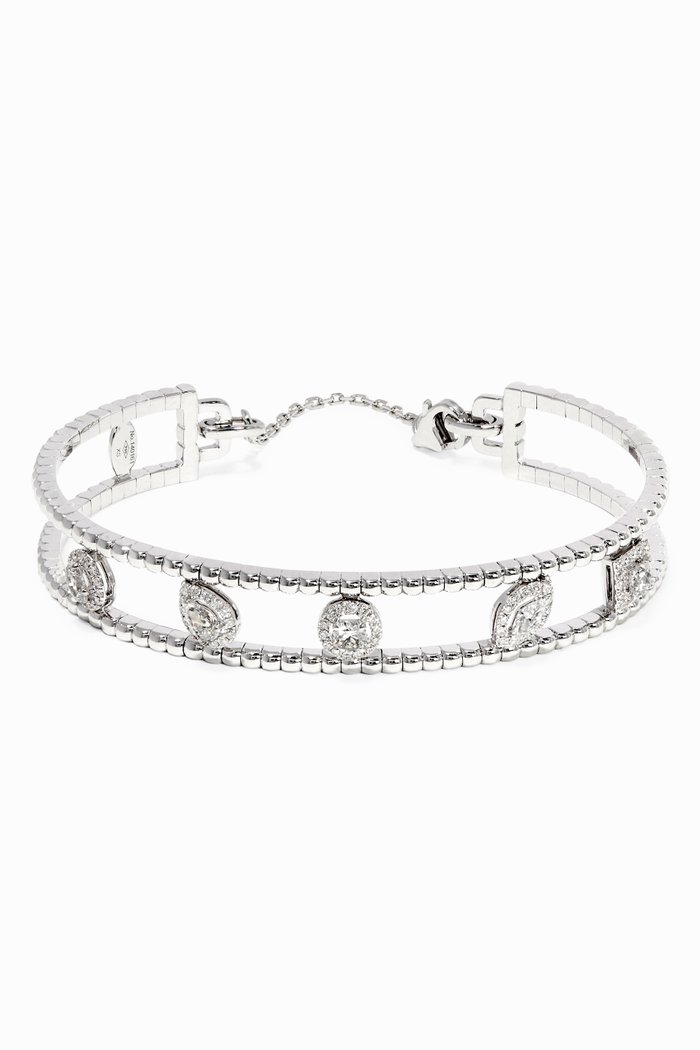 

Rock Statement Diamond Slip-on Cuff in 18kt White Gold, Silver