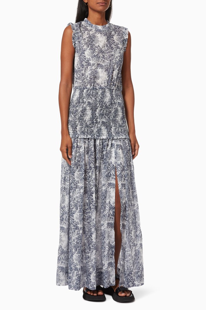 

Arianne Midi Dress in Cotton, Blue