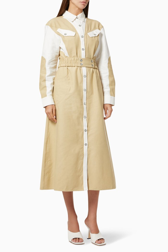 

Long Before Shirt Dress in Cotton, Multicolour