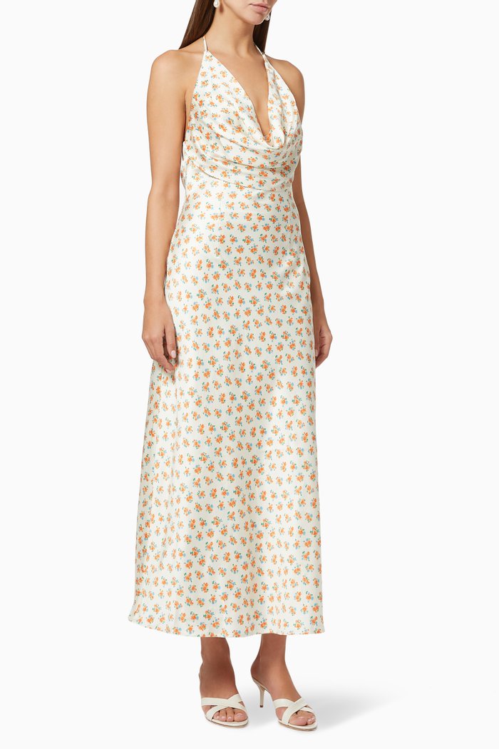 

Molten Maxi Dress in Satin, Multicolour