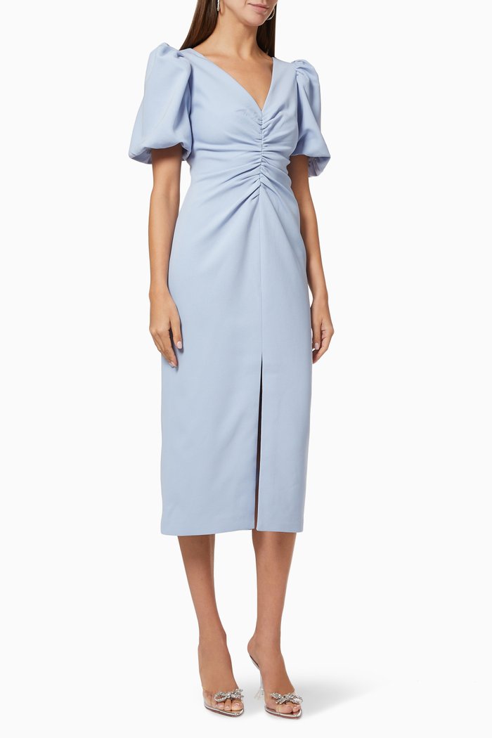 

Good Thing Midi Dress in Midweight Crepe, Blue