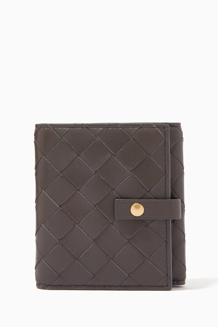 

Mini Wallet in Intrecciato Nappa, Grey