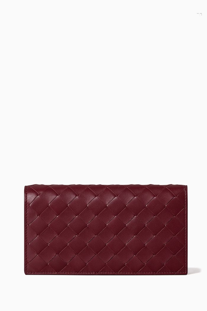 

Continental Wallet in Intrecciato Nappa, Burgundy