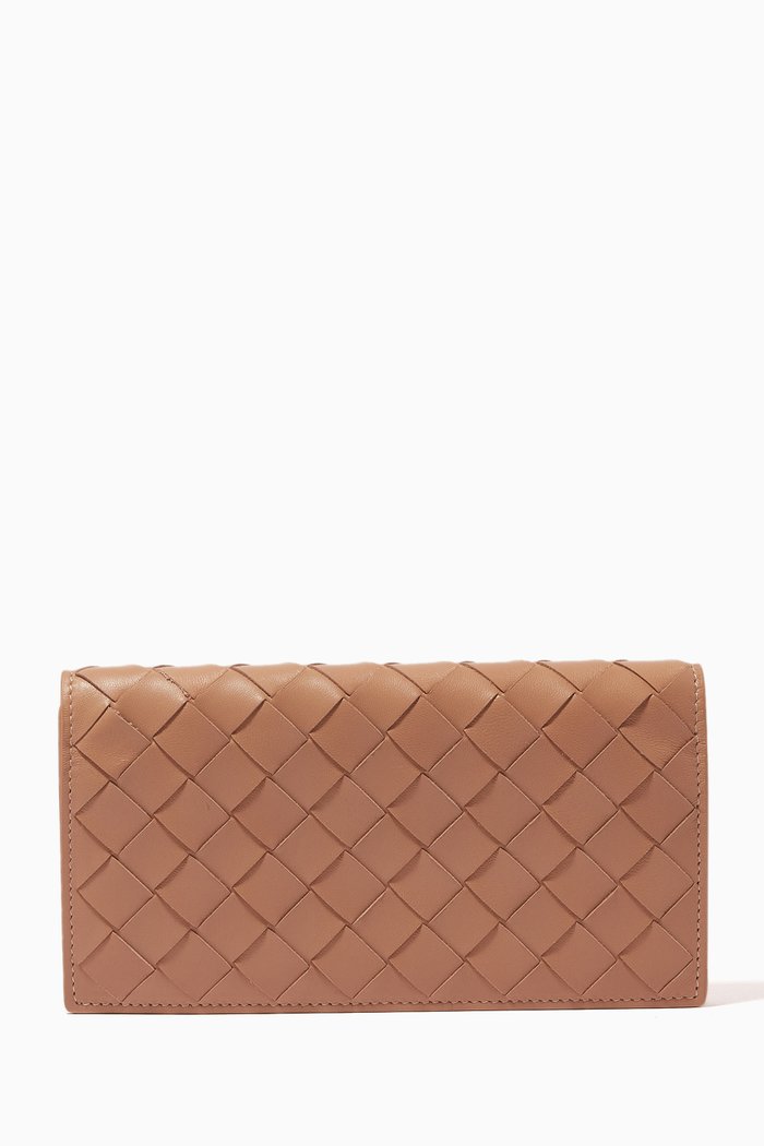 

Continental Wallet in Intrecciato Nappa, Neutral