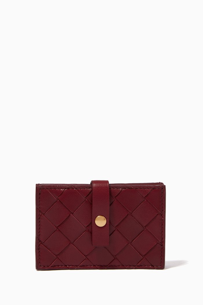 

Card Case in Intrecciato Nappa, Burgundy
