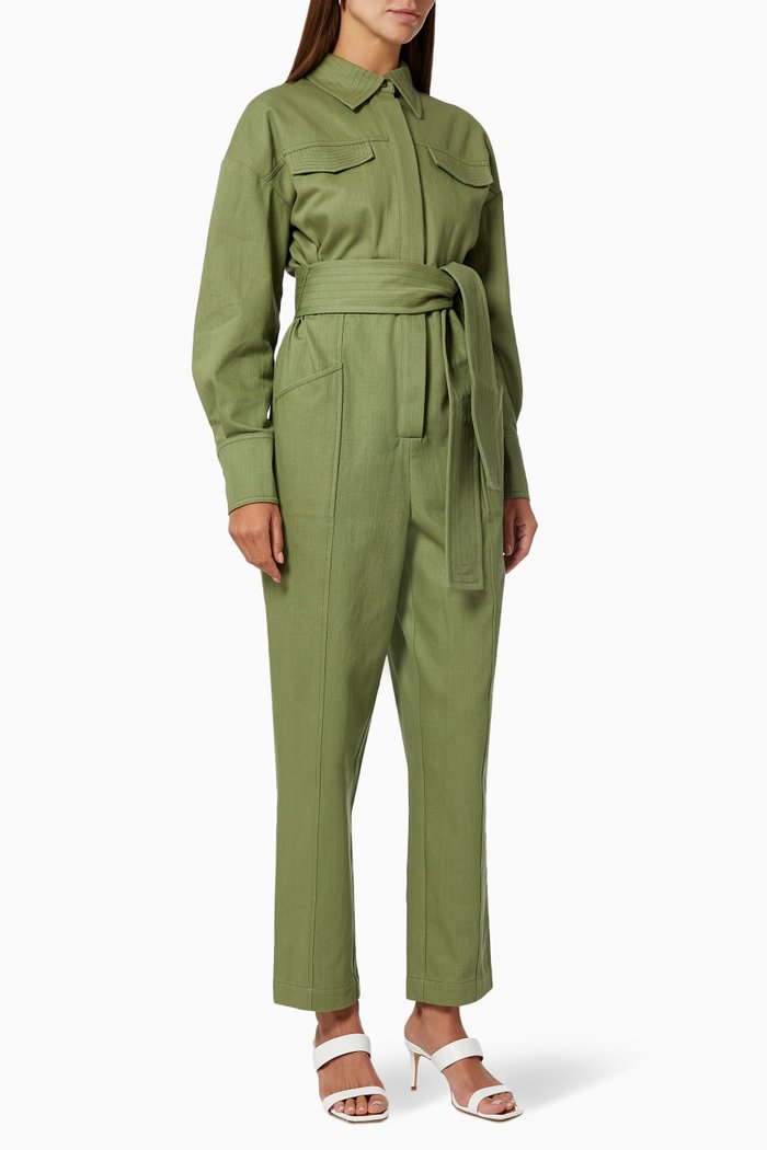 

High Stakes Jumpsuit in Cotton, Green