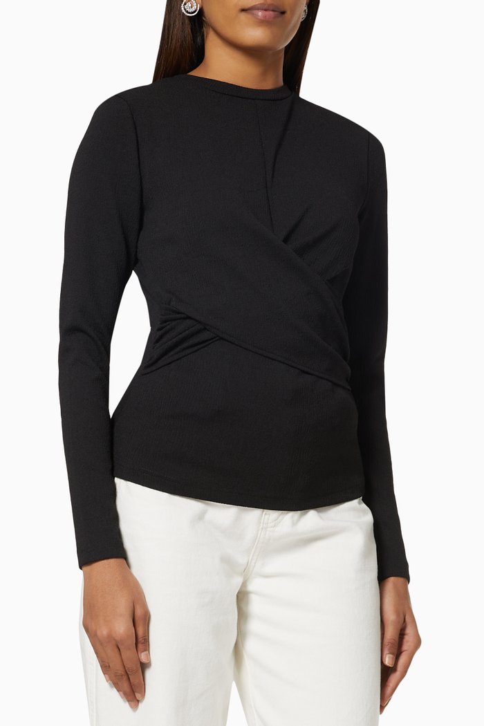 

Down to Top in Textured Knit, Black