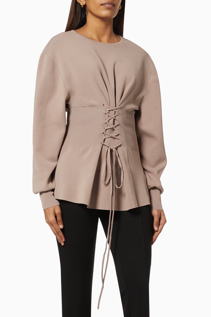 

Falling Jumper in Viscose Blend Knit, Brown