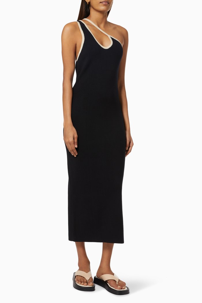

Outcome Midi Dress in Viscose Knit, Black