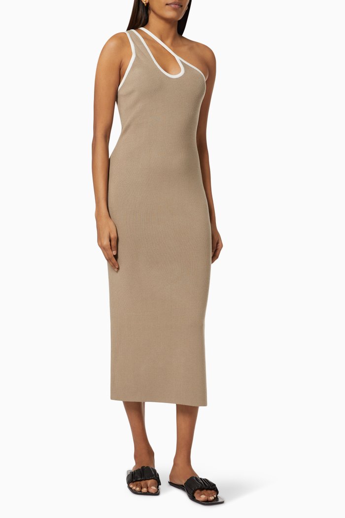 

Outcome Midi Dress in Viscose Knit, Brown