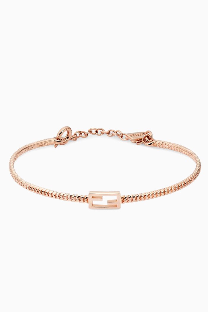 

FF Baguette Bracelet in Metal, Rose gold