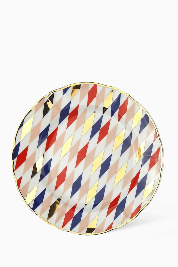 

Quadri Porcelain Dessert Plate, Multicolour