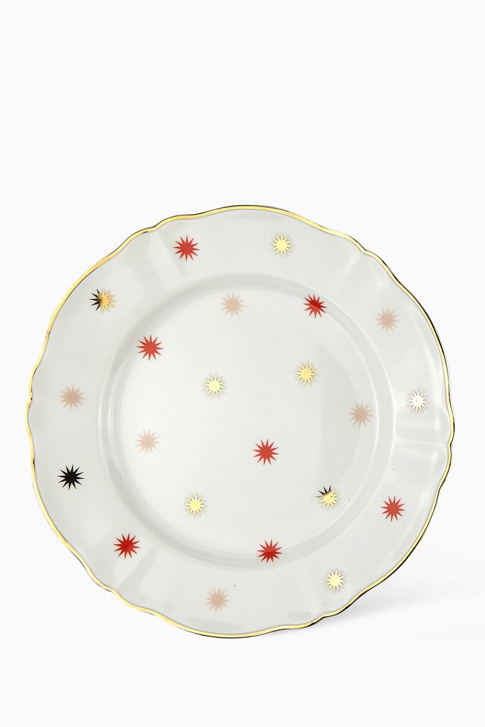 Volta Porcelain Dinner Plate, Multicolour