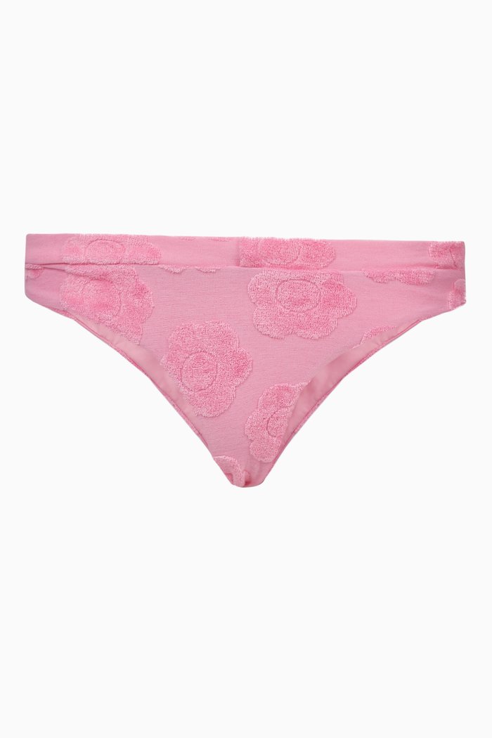 

x Hailee Steinfeld Bea Floral Bikini Bottoms in Cotton Terry, Pink