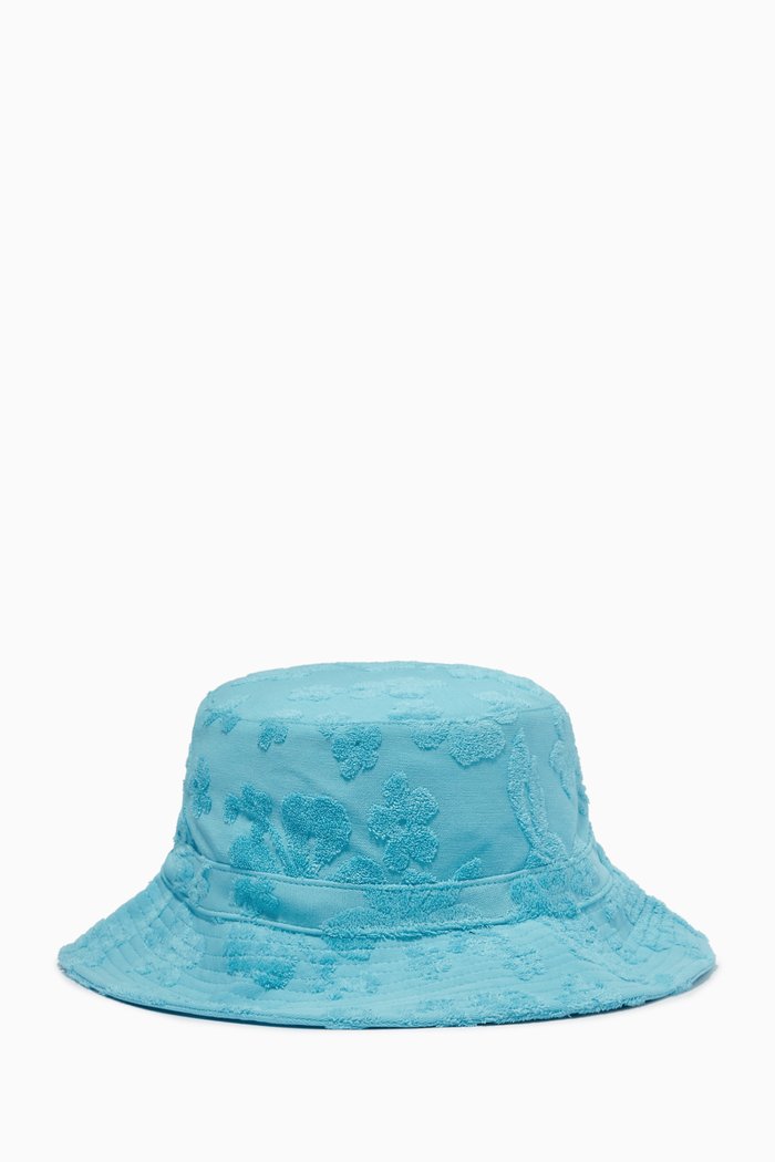 

Jax Floral Bucket Hat in Cotton Terry, Blue