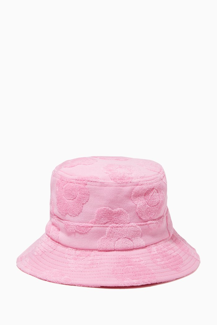 

x Hailee Steinfeld Jax Floral Bucket Hat in Cotton Terry, Pink