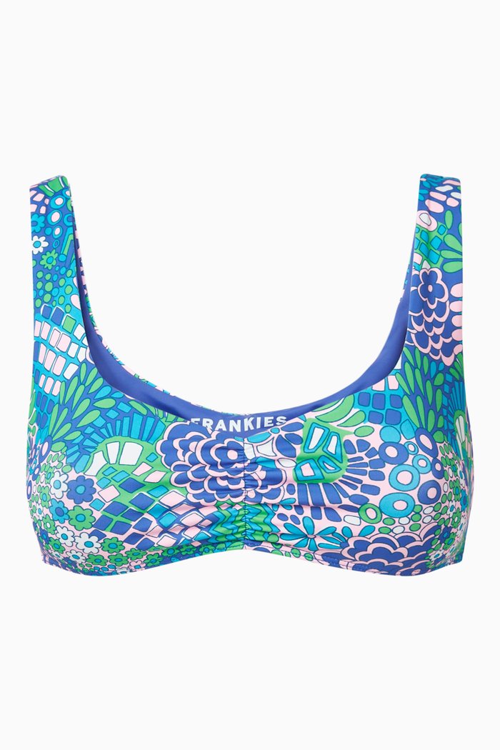

x Hailee Steinfeld Dexter Bikini Top in Stretch Nylon, Blue
