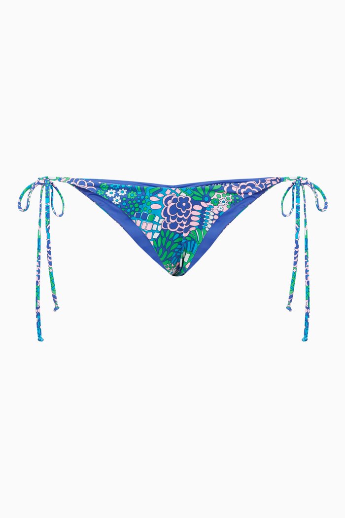 

x Hailee Steinfeld Duke Bikini Bottoms in Stretch Nylon, Blue