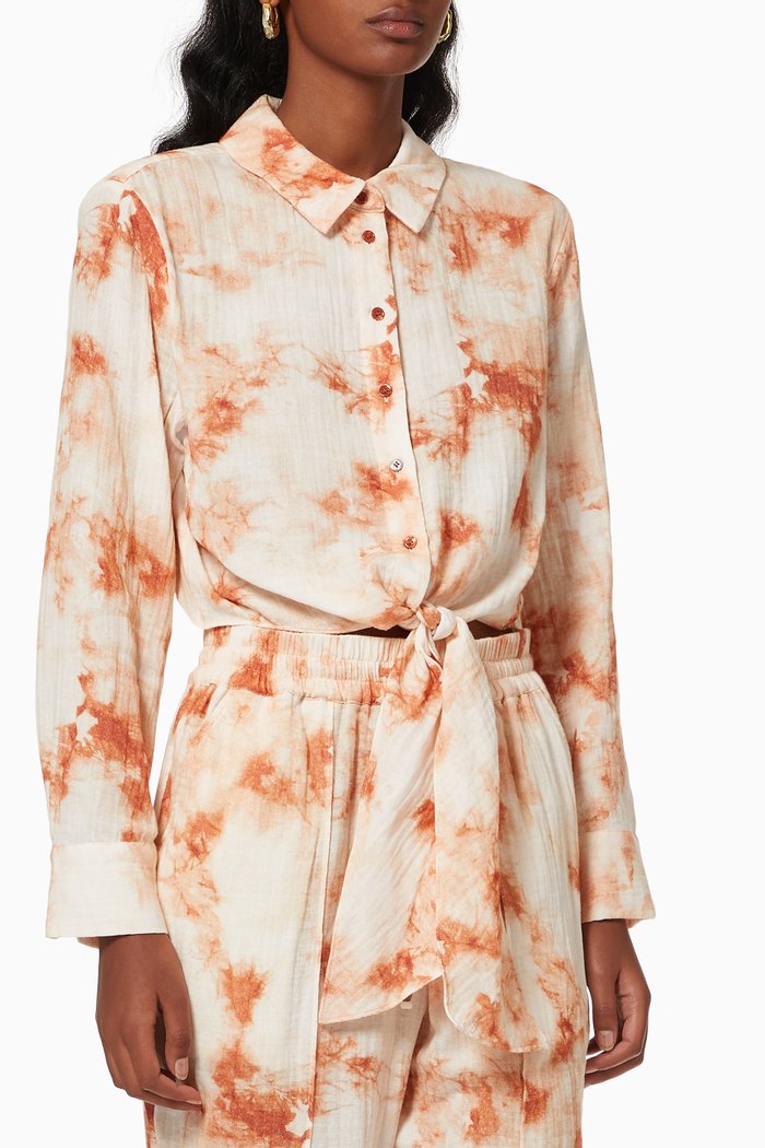 

Anabella Tie-Dye Top in Organic Cotton Gauze, Multicolour