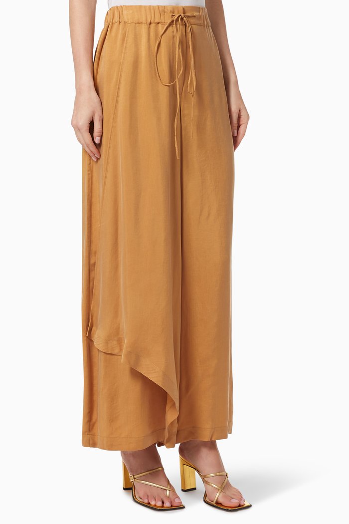

Asymmetric Layered pants, Brown