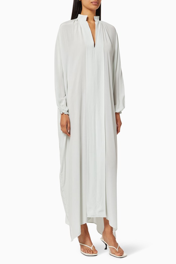 

Frill Dress with Pockets, Grey