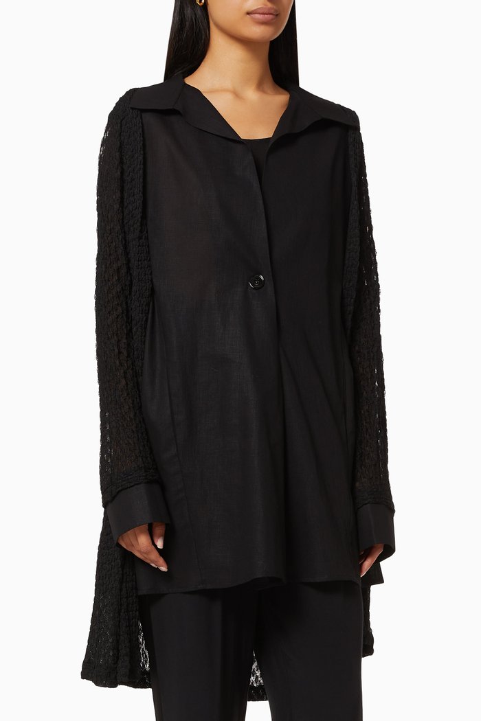 

Asymmetric Tunic with Pockets, Black