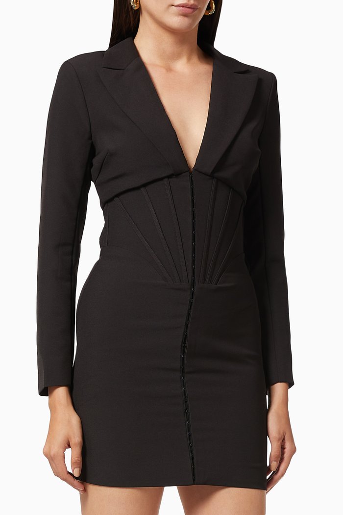 

Corset Tux Mini Dress, Black