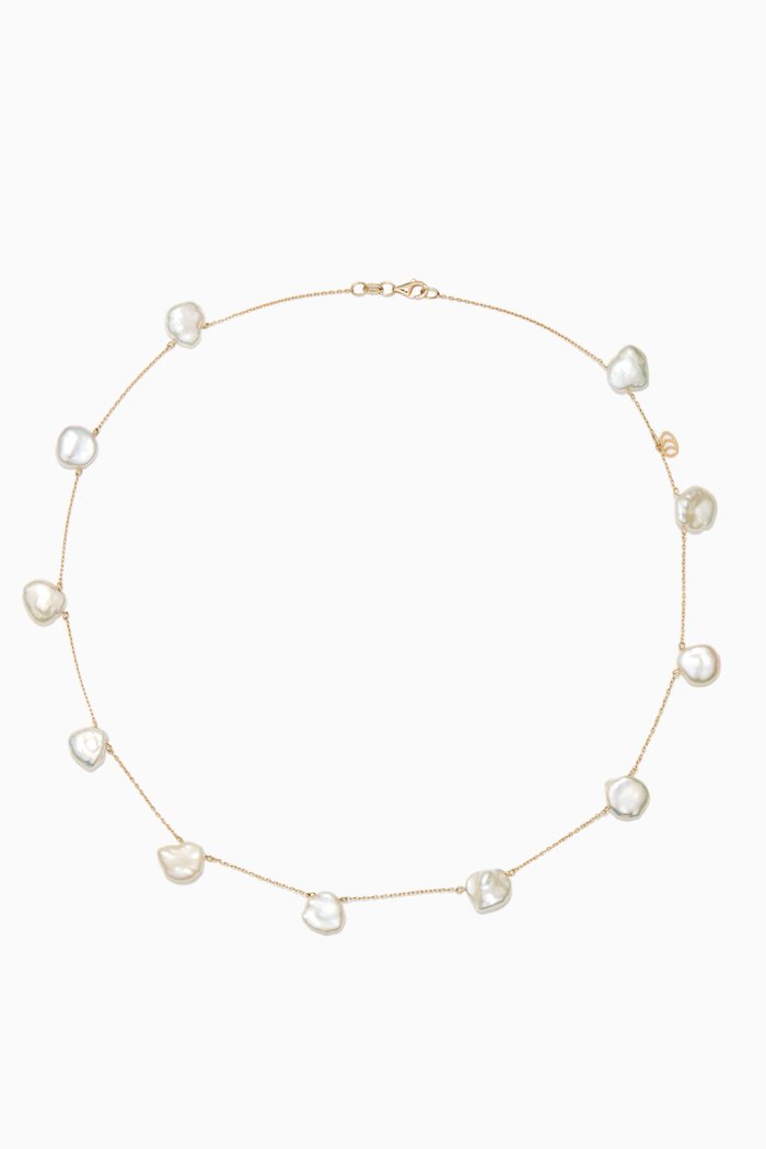 

Pearl Necklace in 14kt Yellow Gold