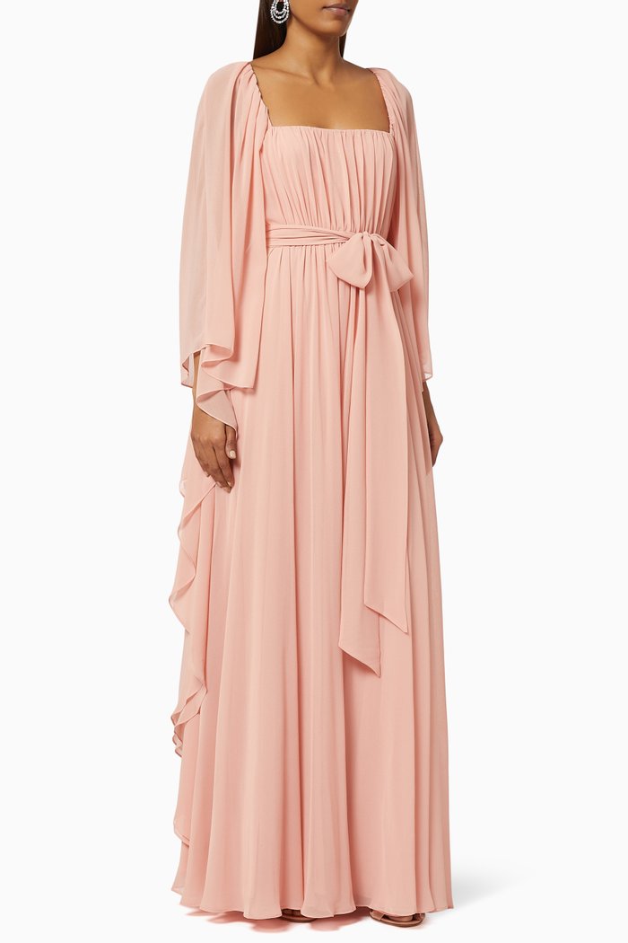 

Belted Gown in Georgette, Pink