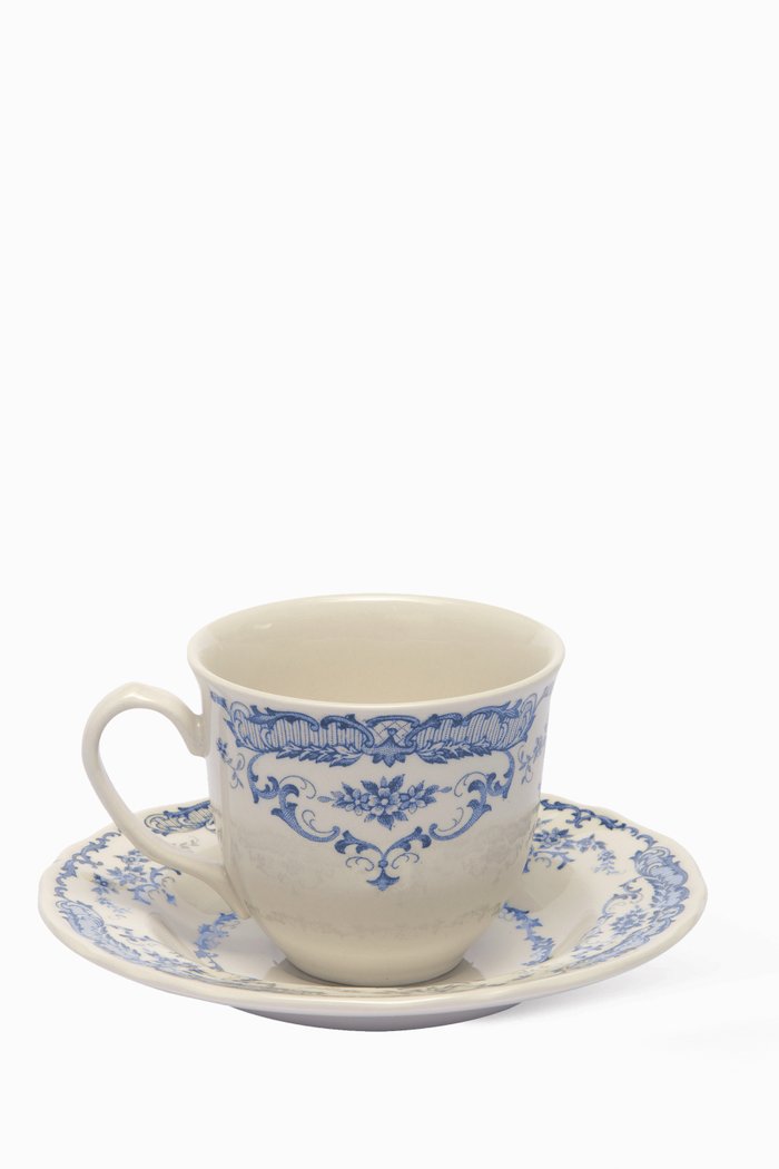 

Rose Ironstone Tea Cup with Saucer, Multicolour