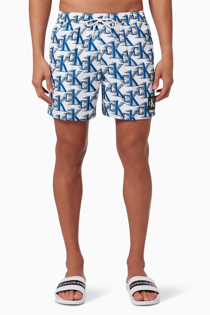 

Medium Drawstring Print Swim Shorts in Recycled Polyester, Multicolour
