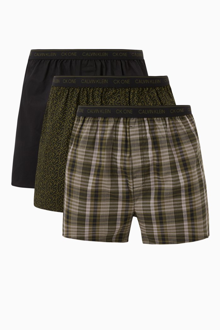 

CK One Slim-Fit Boxers in Pure Cotton, Set of 3, Black