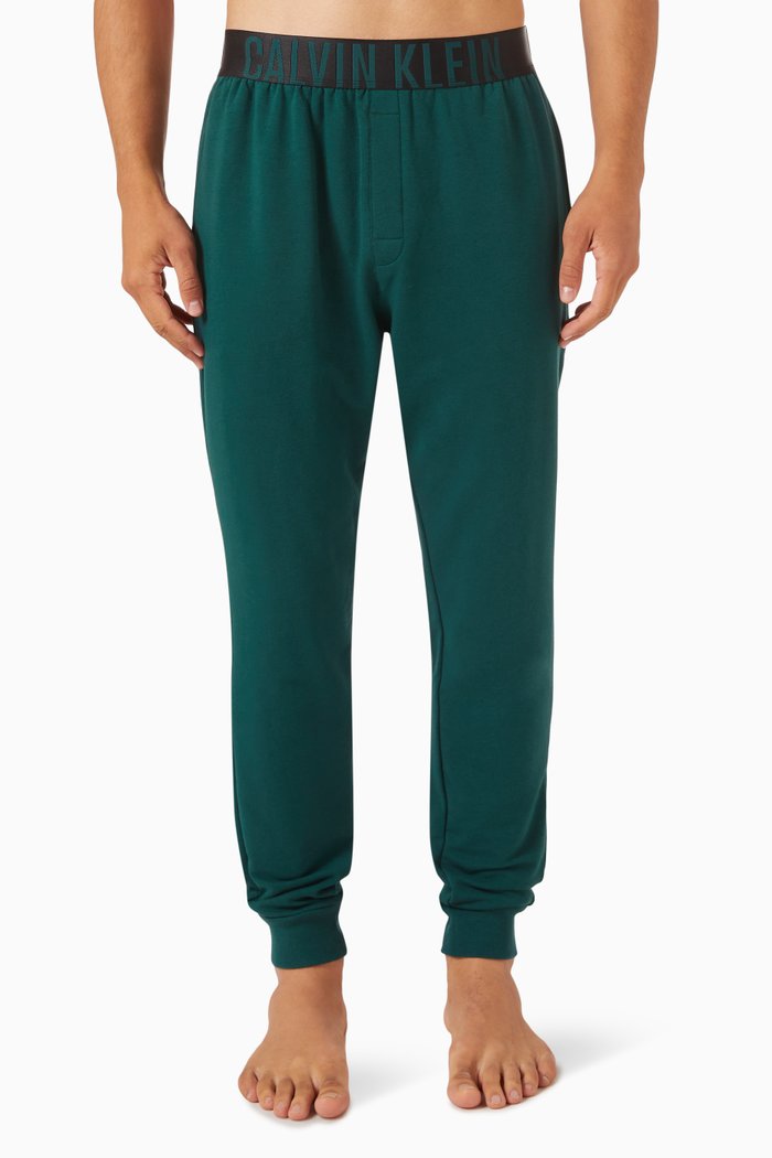Logo Track Pants in Cotton, Green