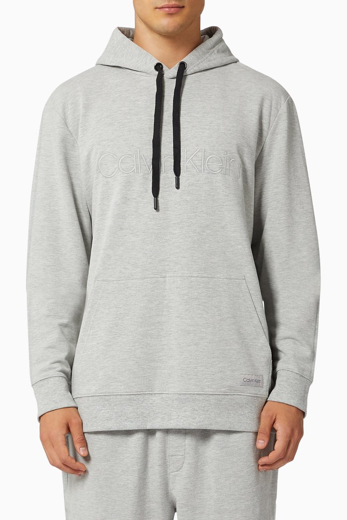 

CK Reconsidered Lounge Hoodie in Cotton Terry, Grey