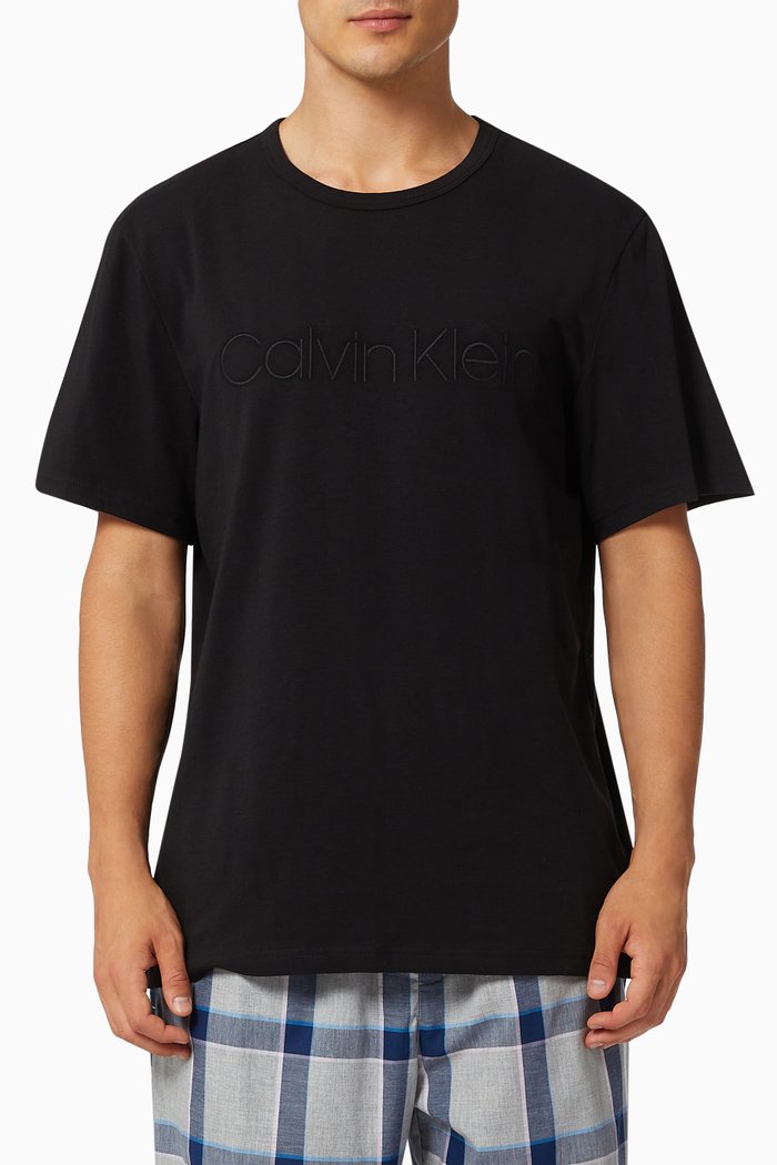 

CK Reconsidered Lounge T-shirt in Cotton Blend Jersey, Black