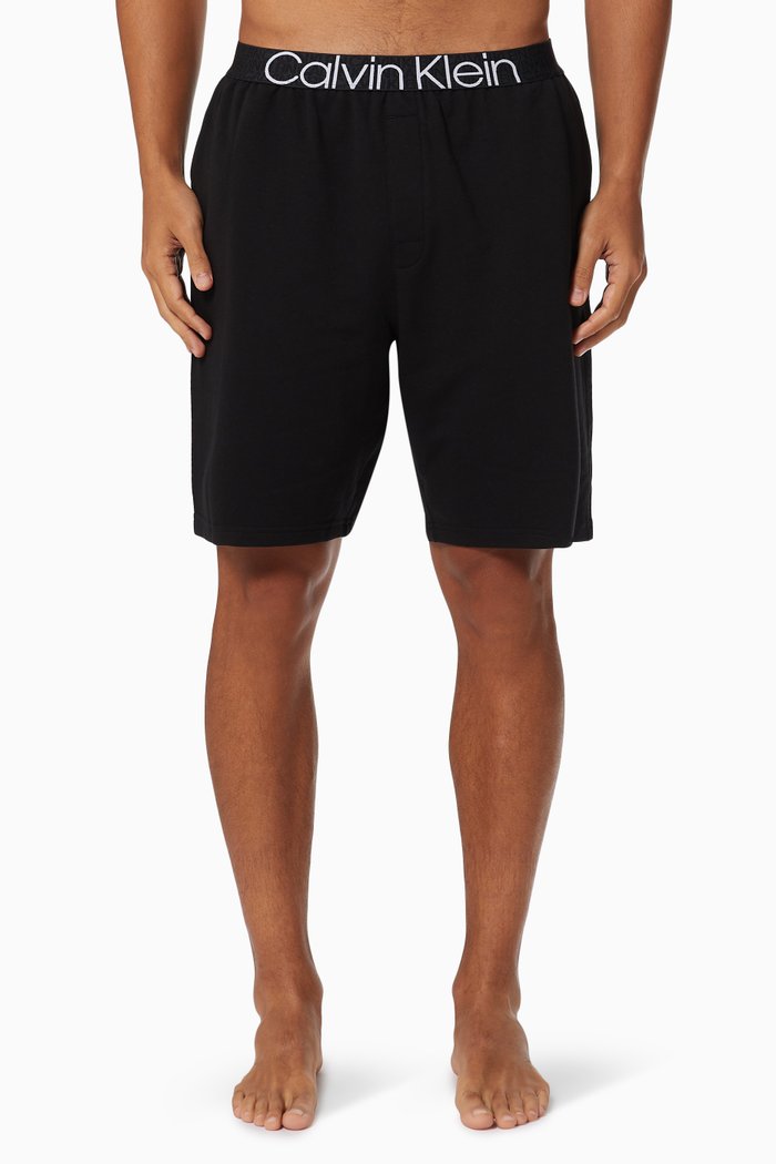 CK Reconsidered Lounge Shorts in Cotton Blend Terry, Black