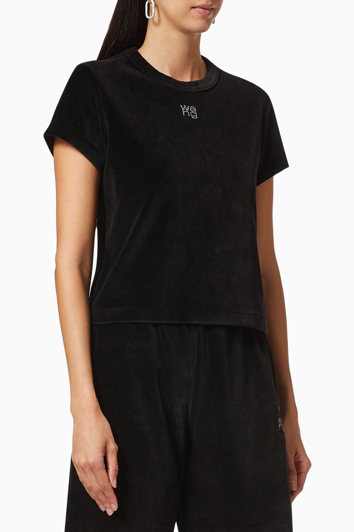 

Hotfix Logo Baby T-shirt in Velour, Black