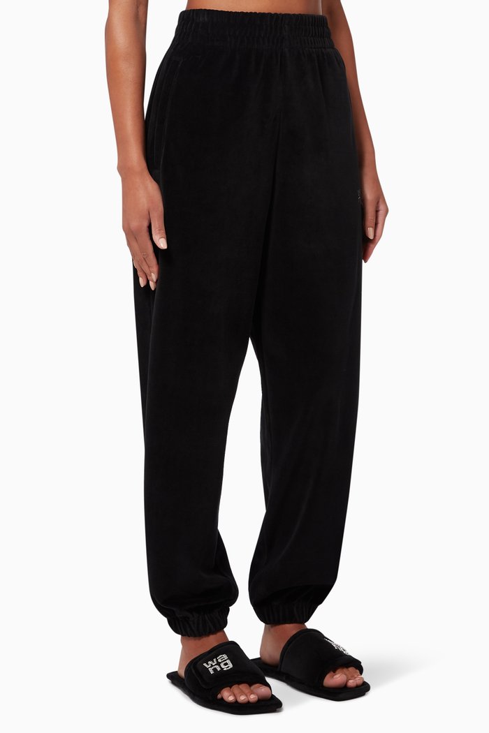 

Hotfix Logo Sweatpants in Velour, Black
